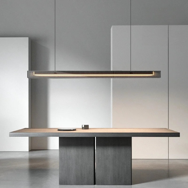 Afralia™ Modern Black Linear Glass Pendant Lamp