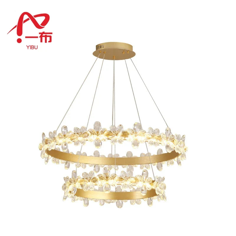 Afralia™ Crystal LED Chandelier for Luxury Lighting in Living Kitchen Room