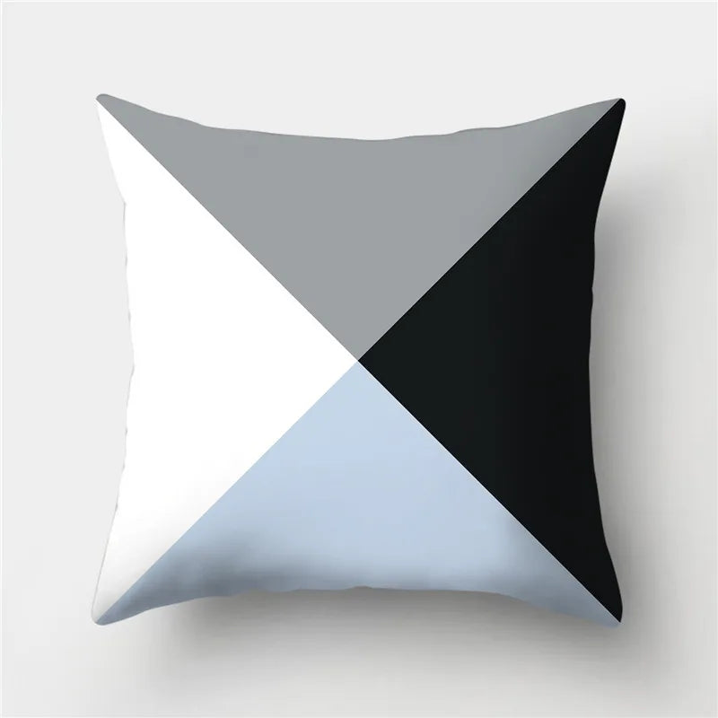 Afralia™ Geometric Pattern Nordic Light Blue Pillowcase Set