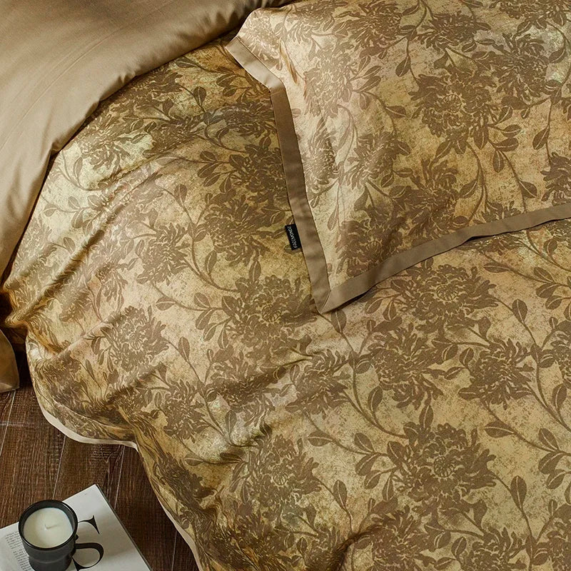 Afralia™ Cotton Bedding Set King Queen Full Print Sheet Cover Pillowcase Linens