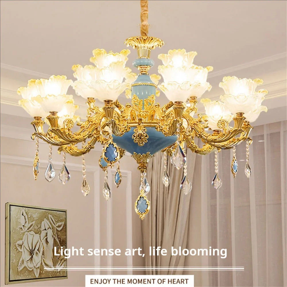 Afralia™ Elegant Crystal Chandelier Living Room Bedroom Lighting