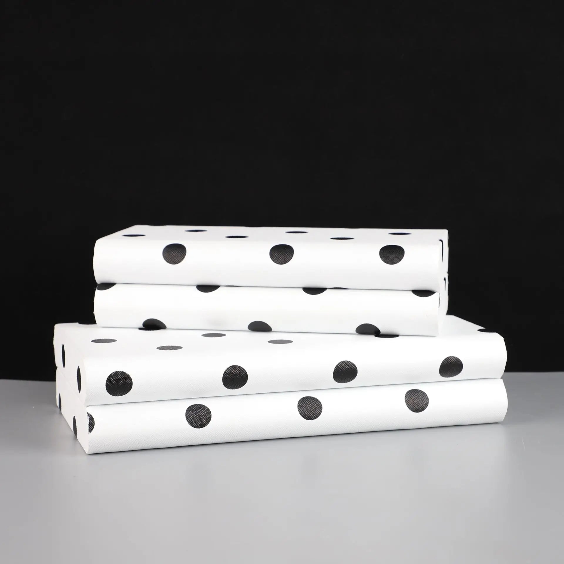Afralia™ Polka Dot Jewelry Storage Box: Black & White Desktop Organizer & Home Accessory Display