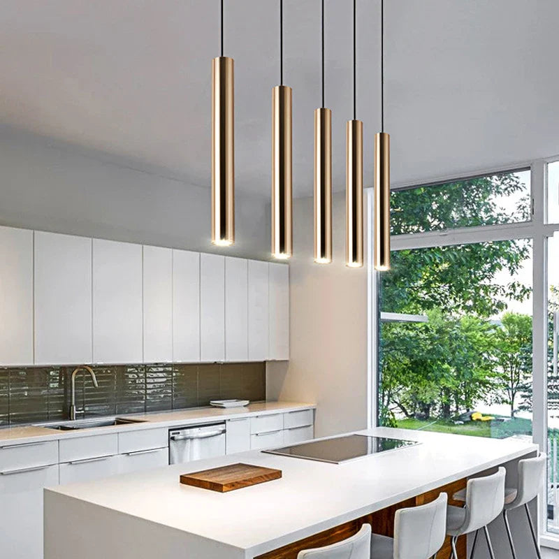 Afralia™ Gold LED Pendant Light - European Style Home & Restaurant Decor