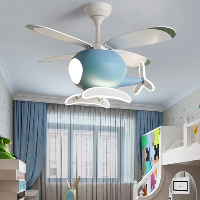 Afralia™ LED Ceiling Fan Lights for Modern Kids' Bedroom and Dining Room