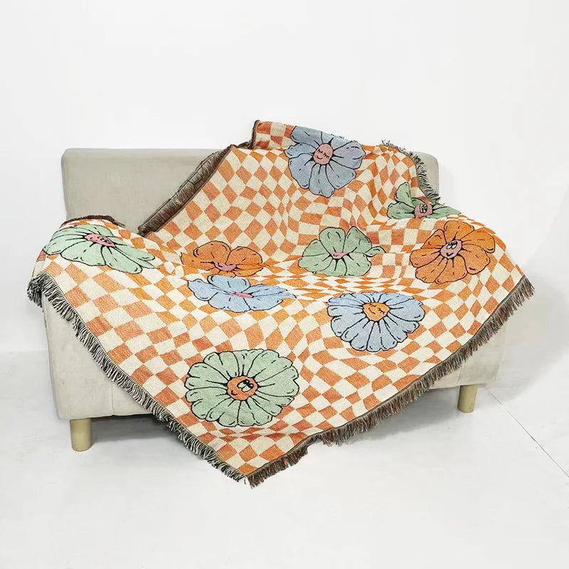 Afralia™ Nordic Boho Flower Jacquard Nap Bed Cover