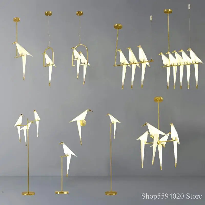 Afralia™ Origami Bird Cage Pendant Light for Home Decor