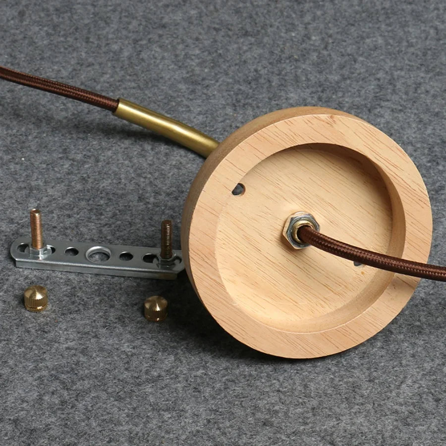 Afralia™ Ceramic Wood Wall Sconce LED Light with Pull Chain Switch - Modern Nordic Style