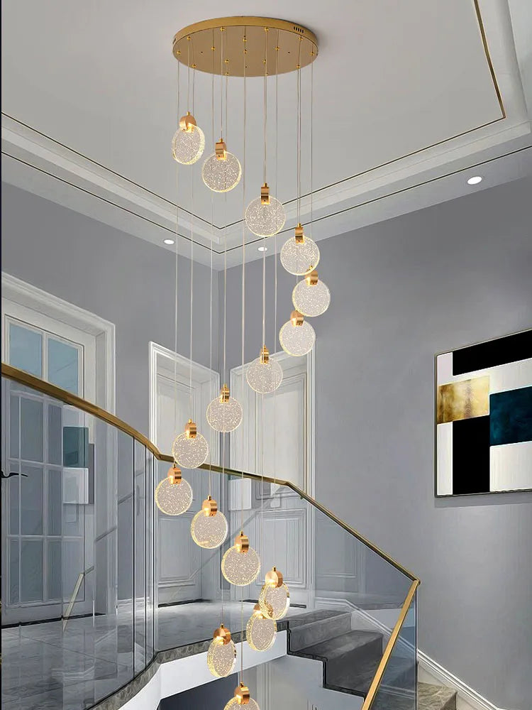 Afralia™ Crystal Chandelier Pendant Light for Luxury Staircase