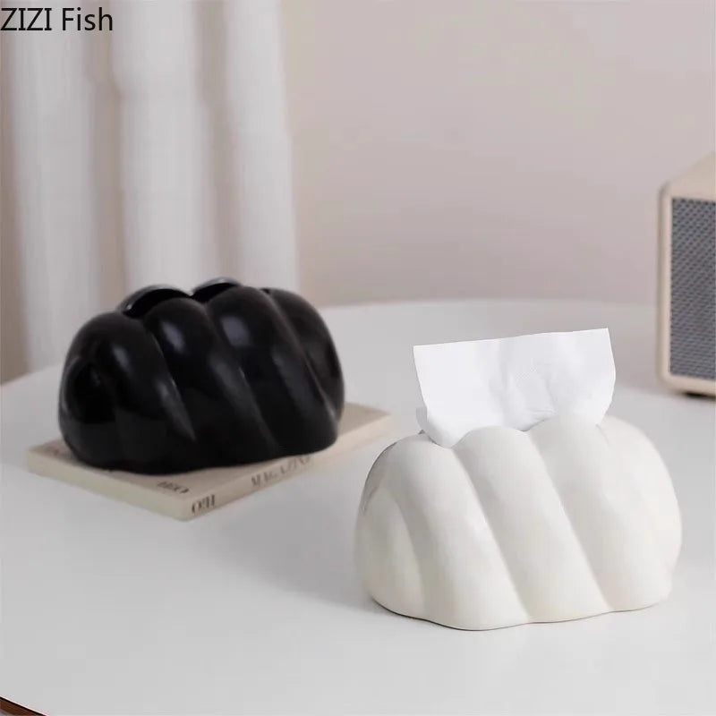 Afralia™ Ceramic Bread Texture Tissue Box for Coffee Table & Desk Décor