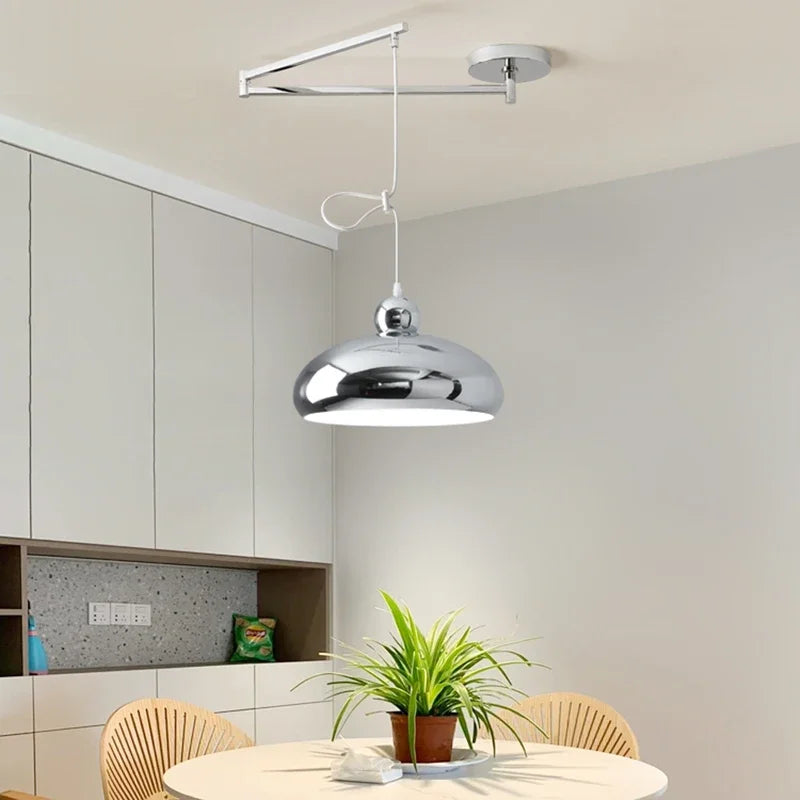 Afralia™ Modern Swing Arm Pendant Lamps PE Metal Sconces Dining Hanging Light