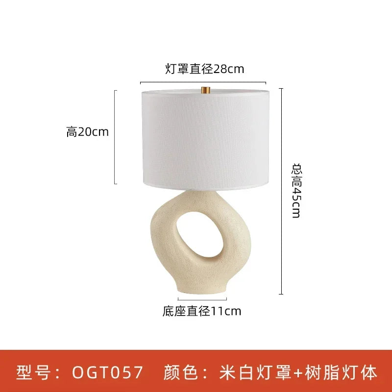 Afralia™ Modern Wabi-sabi LED Resin Table Lamp for Living Room Bedroom Sofas