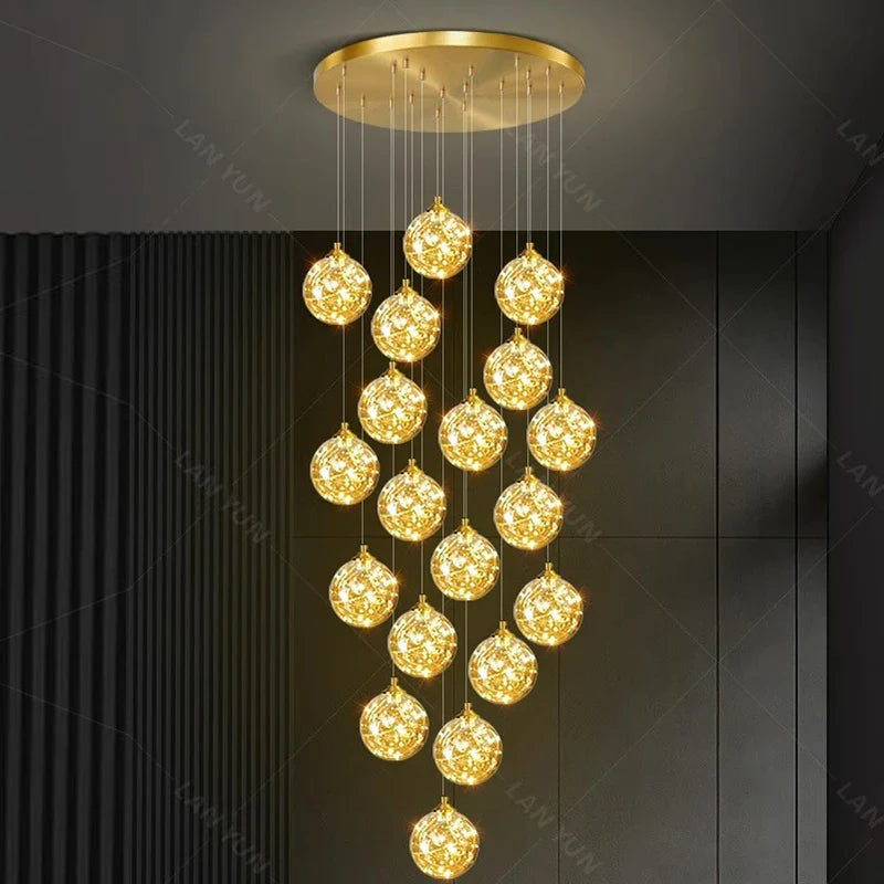 Afralia™ Nordic Stair Chandelier Living Room Dining Pendant Ceiling Indoor Lighting