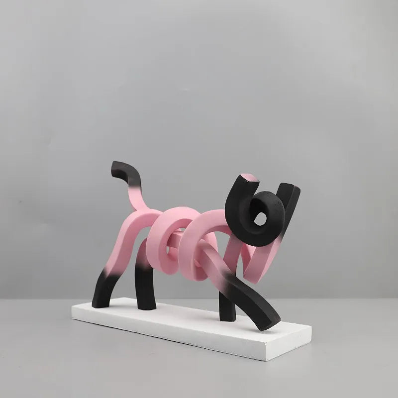 Afralia™ Abstract Cat Sculpture: Resin Handicrafts for Children's Room Decor