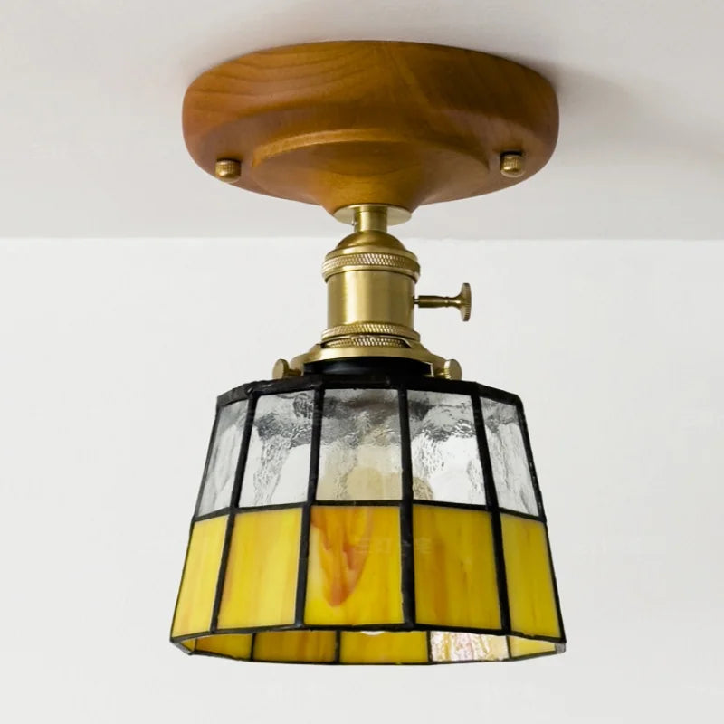 Afralia™ Glass Copper LED Ceiling Lamp Modern Style for Home Decor and Restaurant