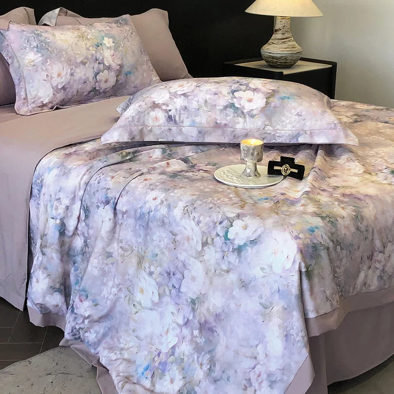 Afralia™ Summer Cool Quilt Set with Sheets Pillowcases - Ice Silk Chiffon Yarn Fabric