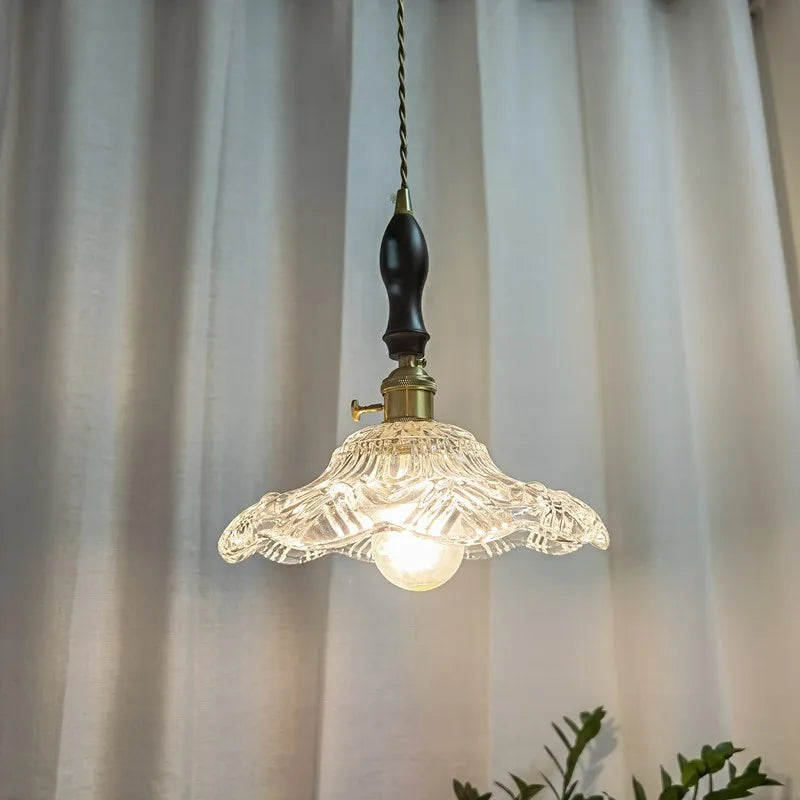 Afralia™ Modern Wood Handle LED Pendant Light for Dining Room, Balcony, Kitchen