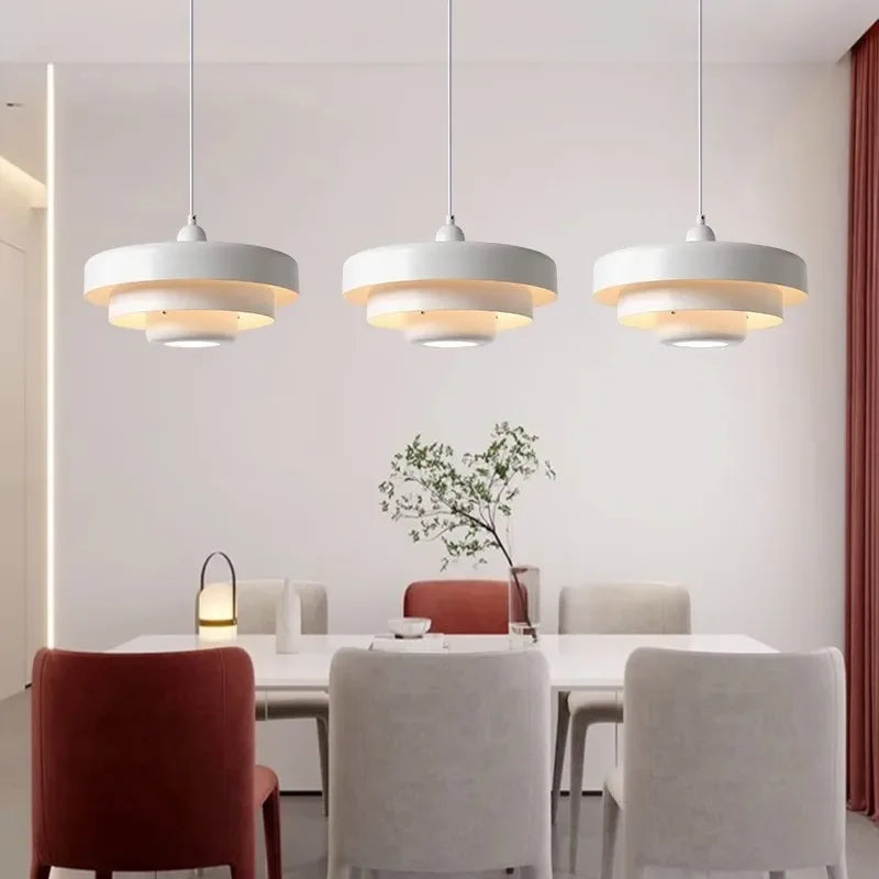 Afralia™ Macaron Nordic LED Pendant Light for Restaurant Living Rooms