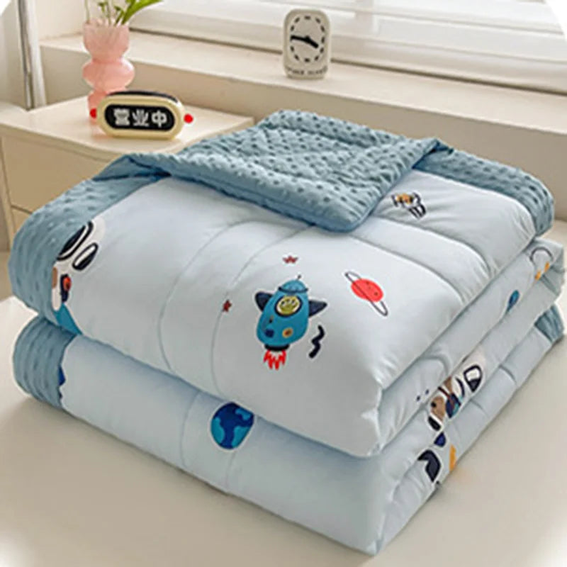 Afralia™ Cartoon Pattern Summer Comforter: Skin-Friendly Breathable Quilt for Kids & Adults