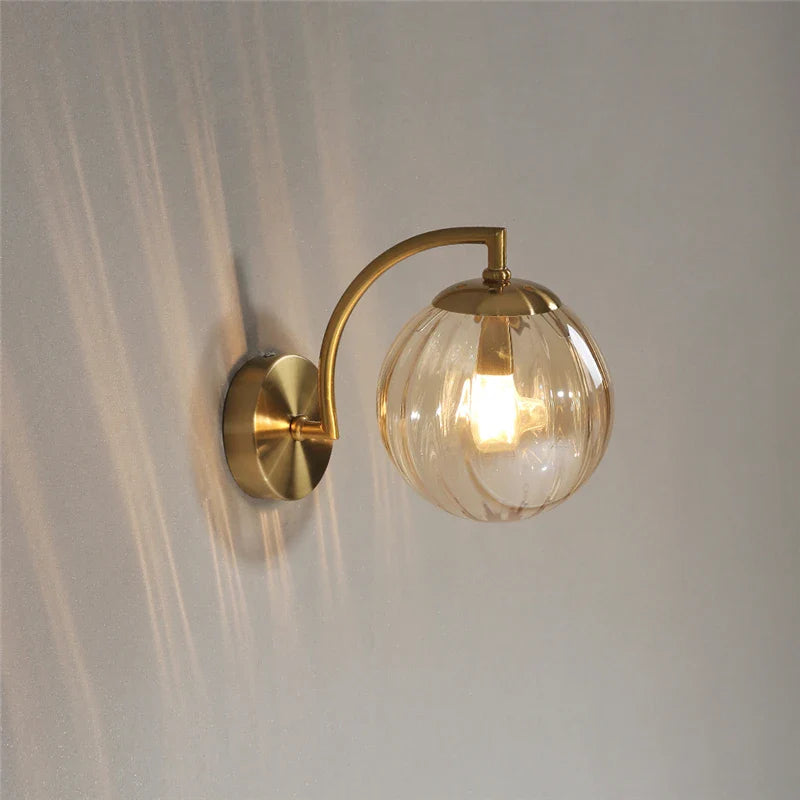 Afralia™ Nordic Glass Ball LED Wall Lamp for Bedroom Living Room Stair Lighting
