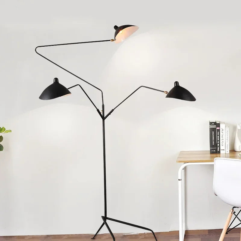 Afralia™ Adjustable Spider Arm Tripod Floor Lamp for Industrial Nordic Decor