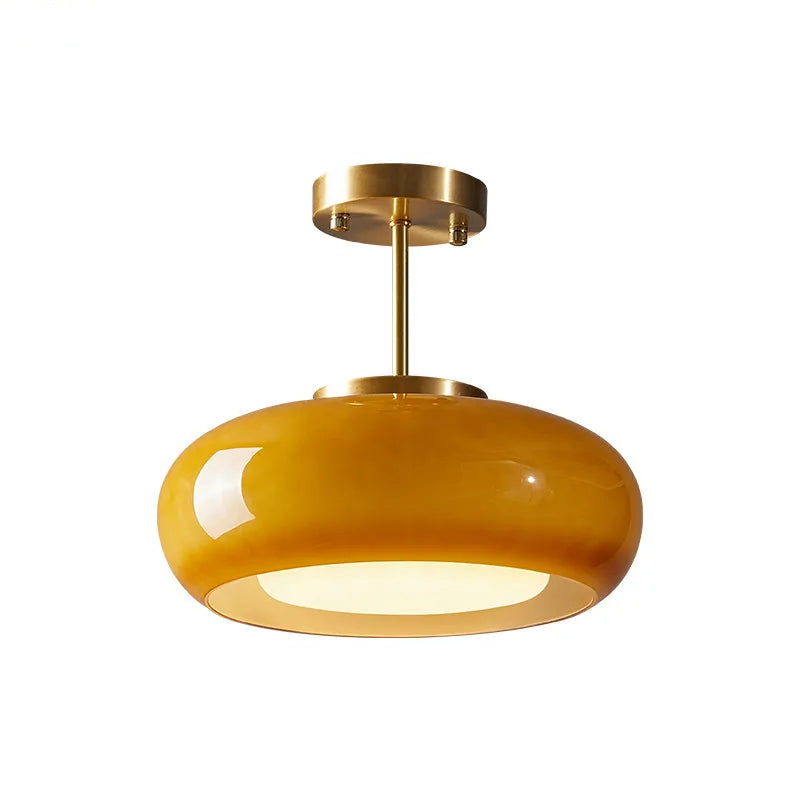 Afralia™ Yellow Glass LED Pendant Lights - Modern Nordic Hanging Lamparas for Bedroom & Living Room