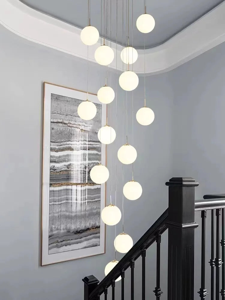 Afralia™ Nordic LED Glass Chandelier for Modern Living Spaces