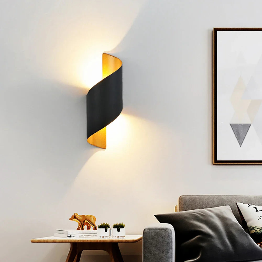 Afralia™ Modern Nordic Aluminum LED Wall Lamp for Living Room Bedroom Bedside Sconce