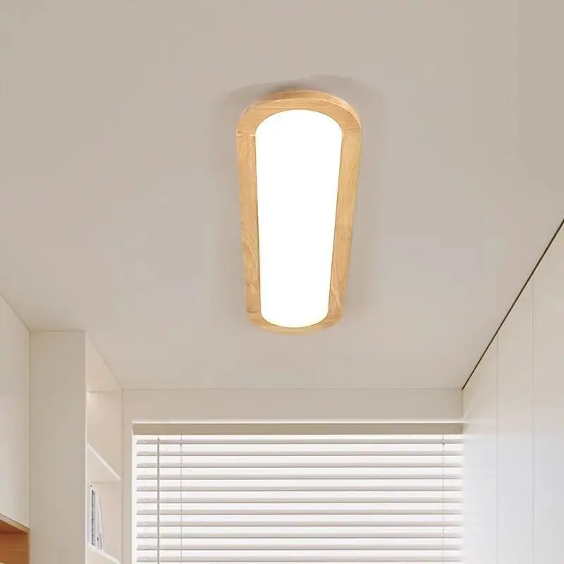 Afralia™ Wood LED Ceiling Lights: Modern Rectangular Chandelier for Living Room Bedroom Kitchen Home