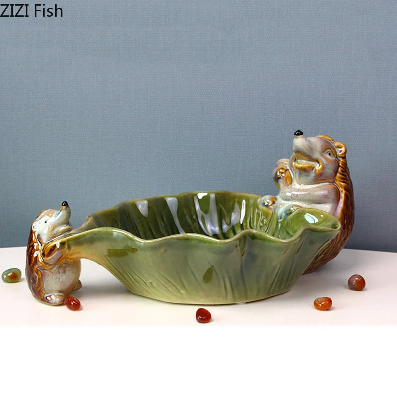 Afralia™ Ceramic Leaf Decor Tray: Elegant Tableware, Fruit Snack Candy Storage Bowl