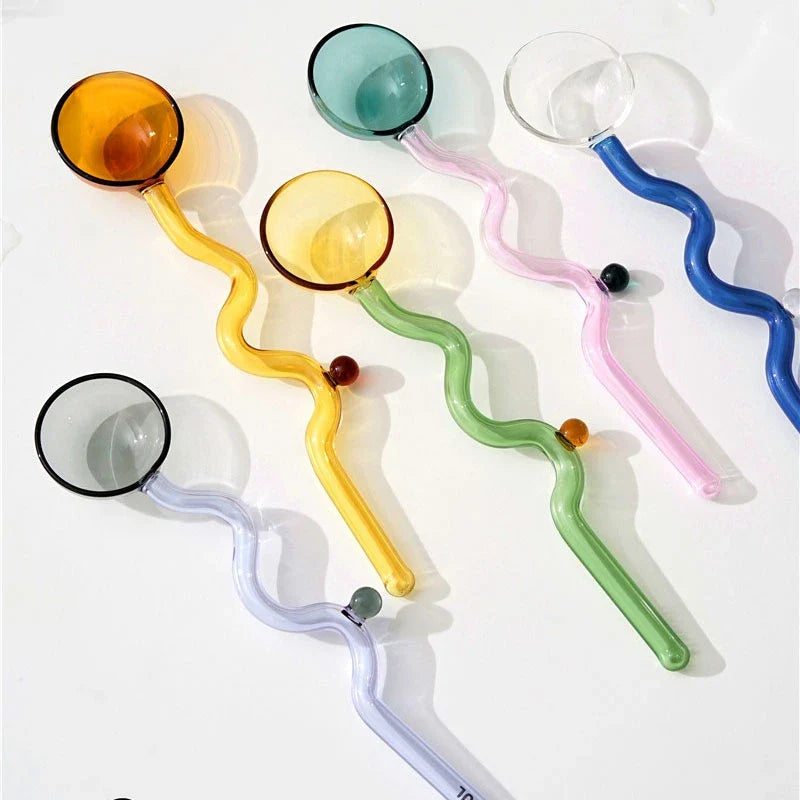 Afralia™ Glass Mixing Spoon Set for Home Kitchen and Bar Accessories