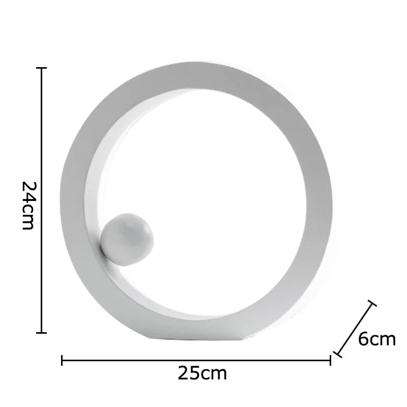 Afralia™ Geometric Circle Desk Ornament Minimalist Modern Abstract Art Aesthetic Decor