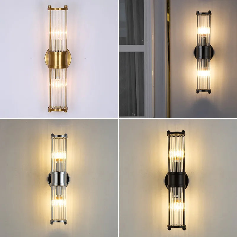 Afralia™ Glass Rod Wall Sconce Vanity Lights - Up/Down Wall Mounted Lamps