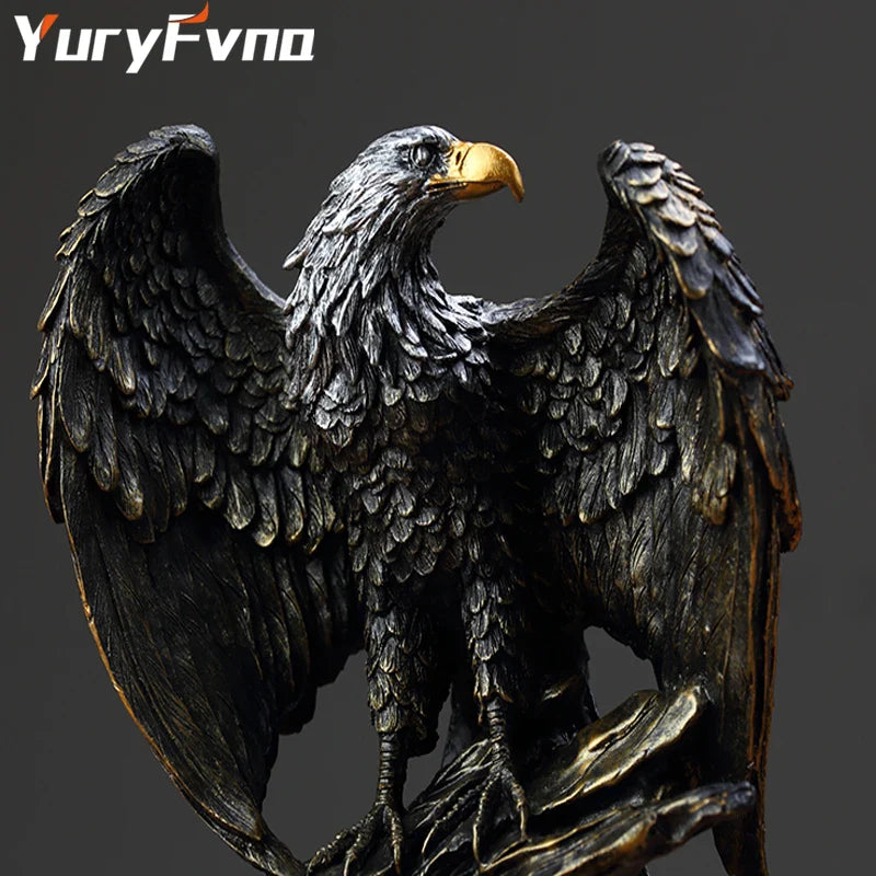 Afralia™ Retro Eagle Sculpture Abstract Statue Office Home Decor Ornament Gift