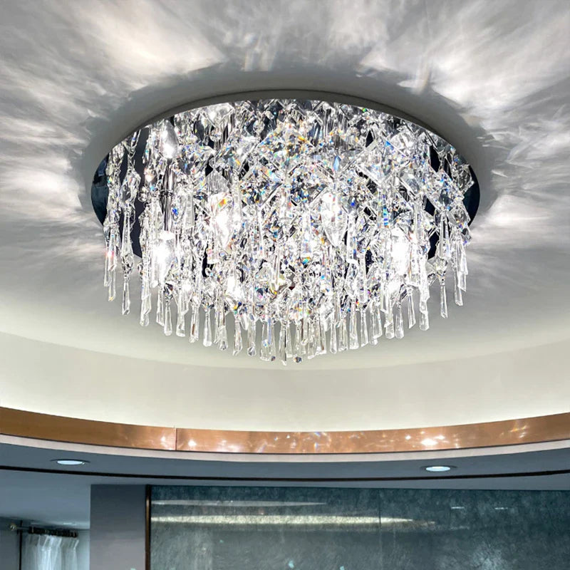 Afralia™ Crystal Light: Modern Luxury Living Room Bedroom Dining Room Ceiling Light
