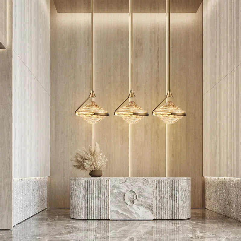 Afralia™ Minimal Bedroom Glass Pendant Lamp for Modern Living