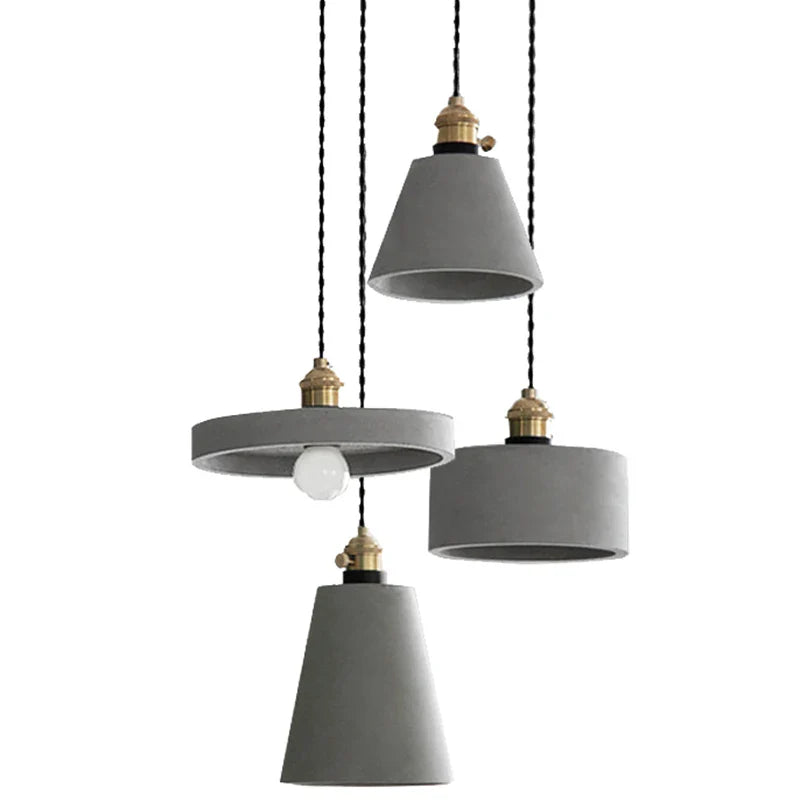 Afralia™ Nordic Cement LED Pendant Lights: Creative Vintage Dinning Room Suspension Luminaire Lighting