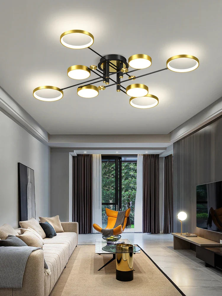 Afralia™ LED Chandelier for Home Decor, Brightness Adjustable, Living Room, Dining Room Lighting