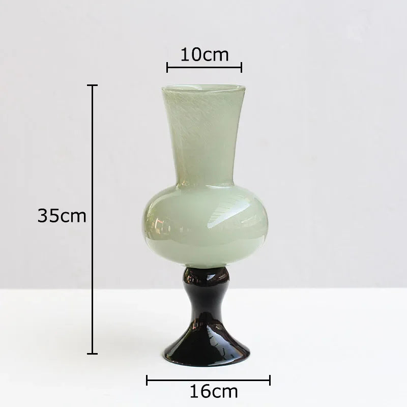 Afralia™ Goblet Glass Vase for Desk Decoration with Artificial Flowers