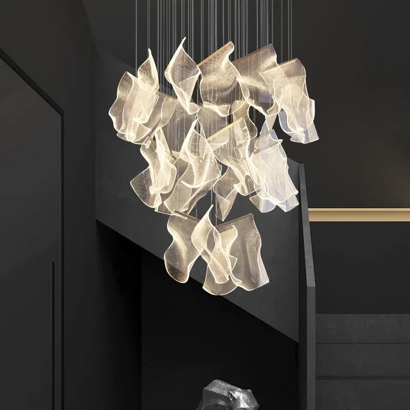 Afralia™ LED Chandelier: Modern Adjustable Hanging Lamp for Living Room and Staircase Lighting
