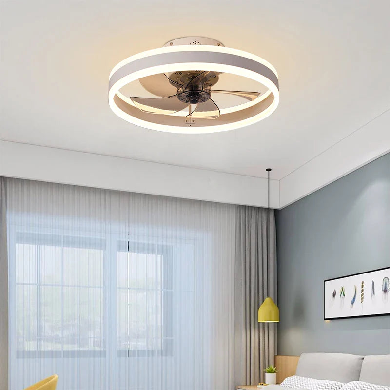 Afralia™ Modern LED Ceiling Fan Light with Remote Control Timer for Living Room