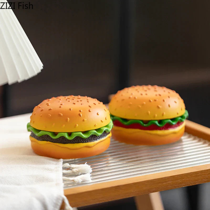 Afralia™ Cartoon Burger Ashtray: Fun Resin Smoking Accessories for Office Table