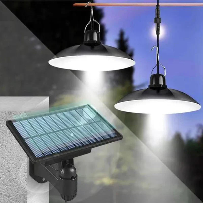 Afralia™ Solar Outdoor Double-head Pendant Light with Remote Control