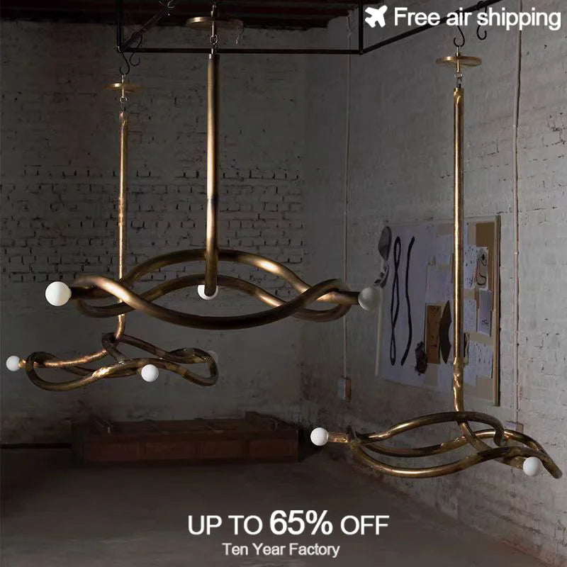 Afralia™ Brass & Black Modern Luxury Chandelier for Dining & Living Room Decor