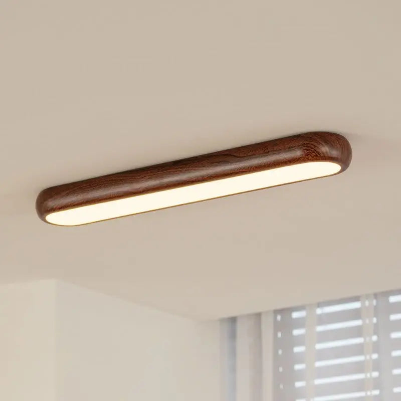 Afralia™ Walnut Wood Grain Hallway Ceiling Light