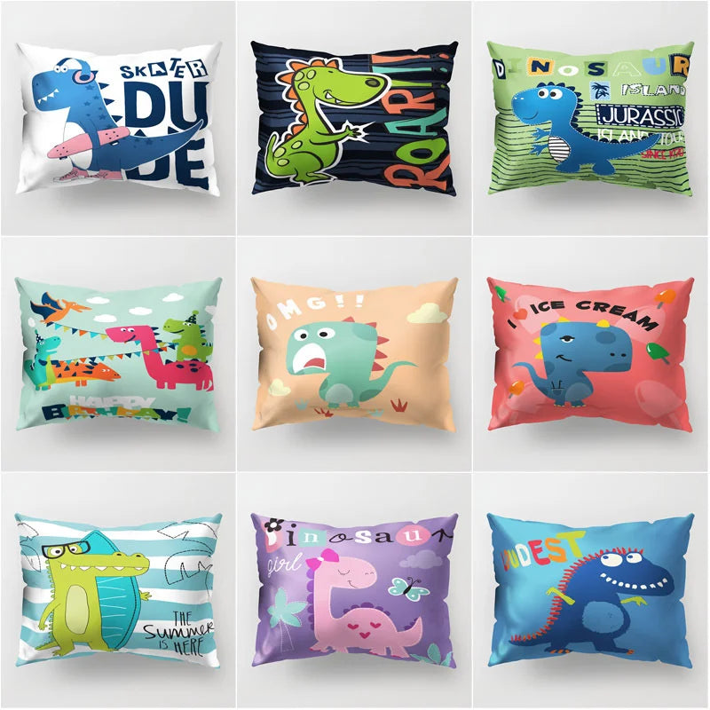 Afralia™ Cartoon Dinosaur Pillowcase for Home Decor and Kids Bedroom
