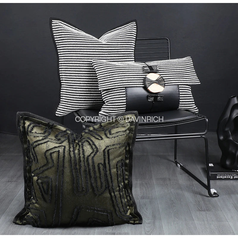 Afralia™ Modern Maze Luxury Throw Pillow Cover Geometric Accent 45x45cm French Decor