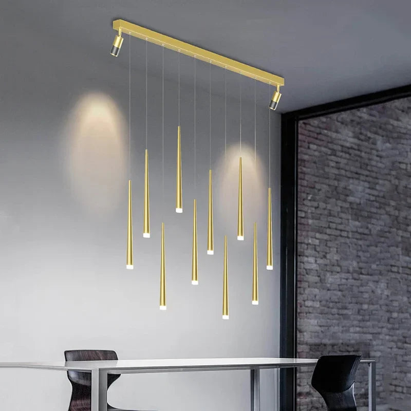Afralia™ Long Strip Spotlight Pendant Lamp: Modern Chandelier for Living, Dining, Bedroom, Hall Lighting