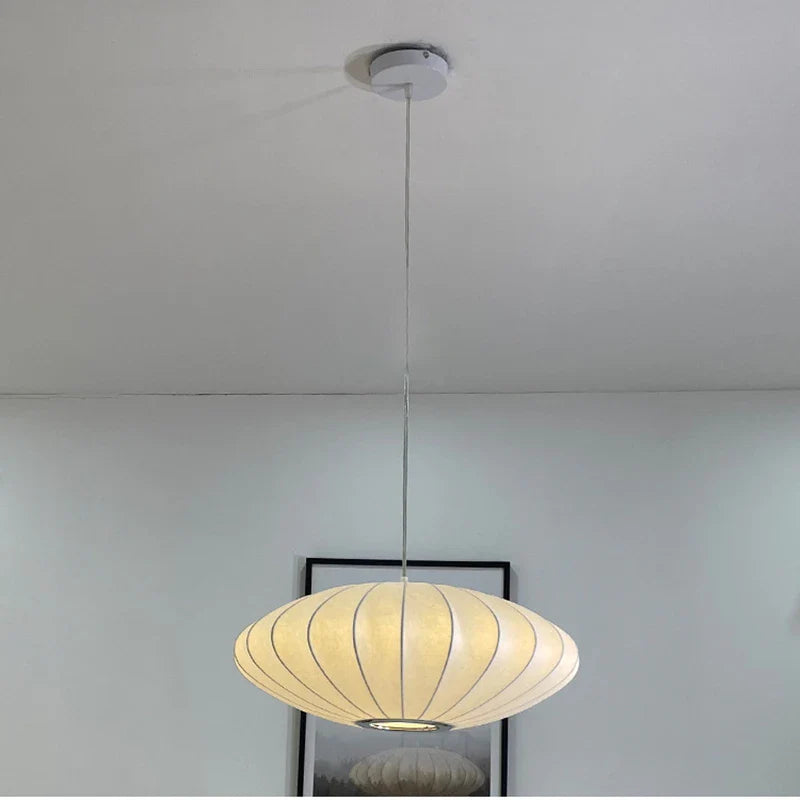 Afralia™ Elegant Silk Designer Pendant Lamp for Home & Hospitality Lighting