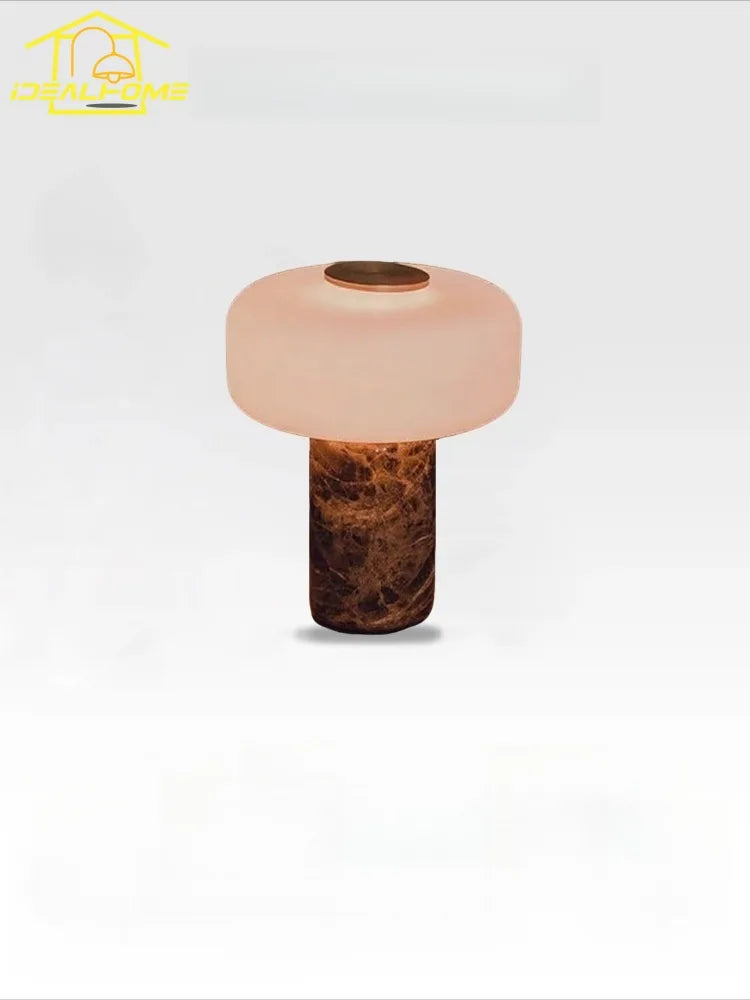 Afralia™ Glass Marble Table Lamp LED Atmosphere Desk Light for Living Room Bedroom