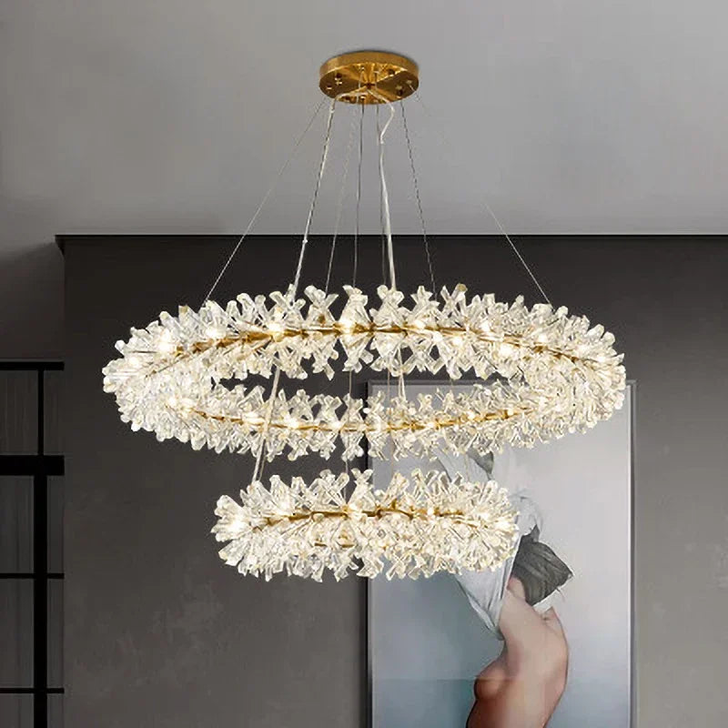 Afralia™ Crystal Flower Chandelier: Luxury LED Ceiling Light for Home Decor, Living Room, Bedroom
